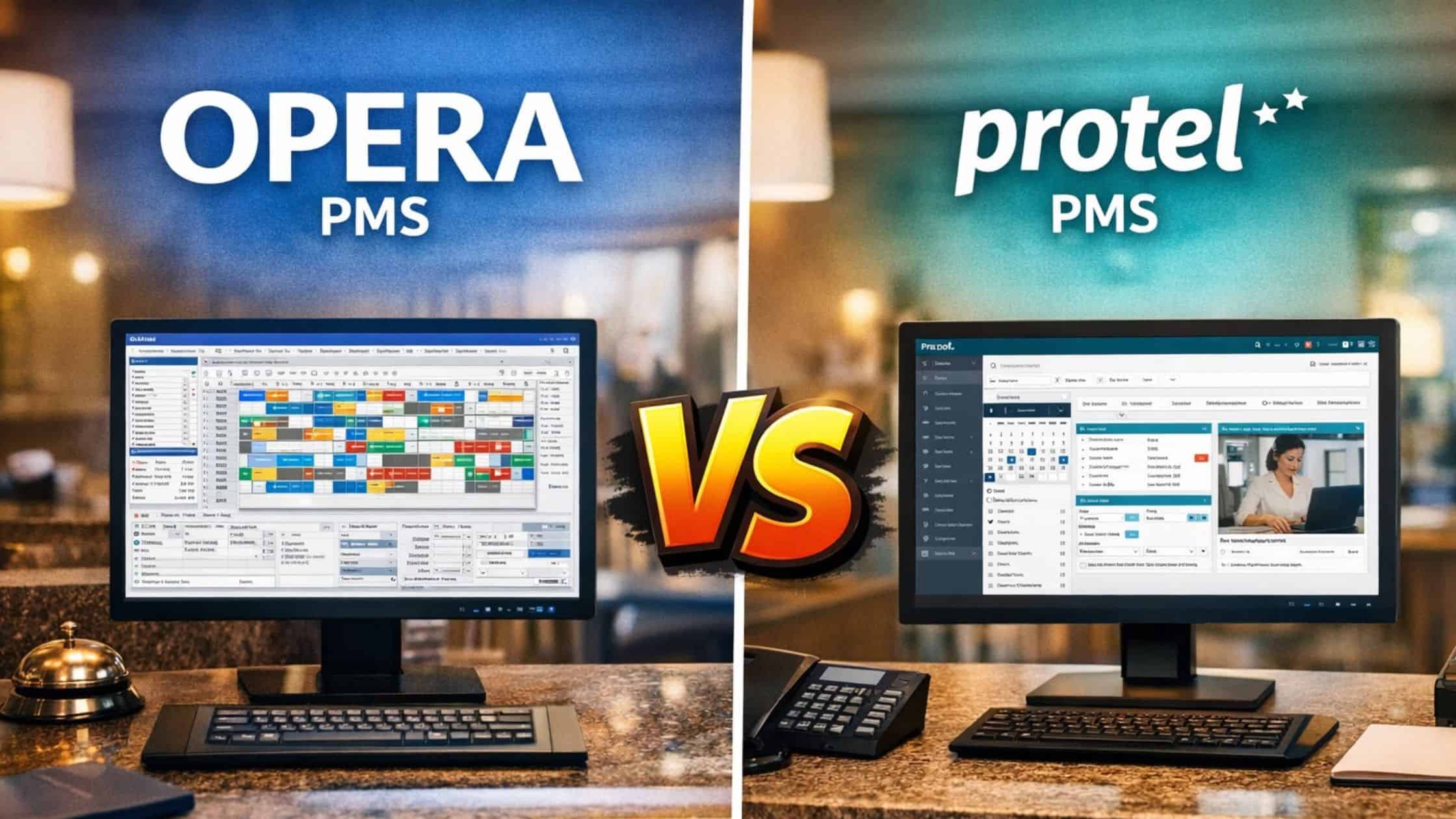 Σύγκριση Opera PMS και Protel PMS σε ξενοδοχειακό περιβάλλον με υπολογιστή front office